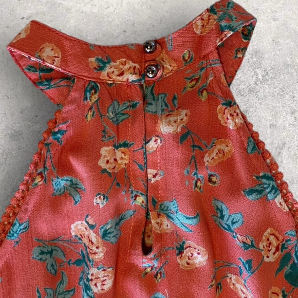 Adorable Angie Girls Sun Dress Halter Lace Peach Size M Great Condition! - Picture 8 of 13